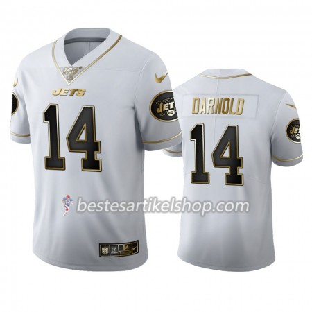 Herren New York Jets Trikot Sam Darnold 14 Nike Weiß Golden Edition 100th